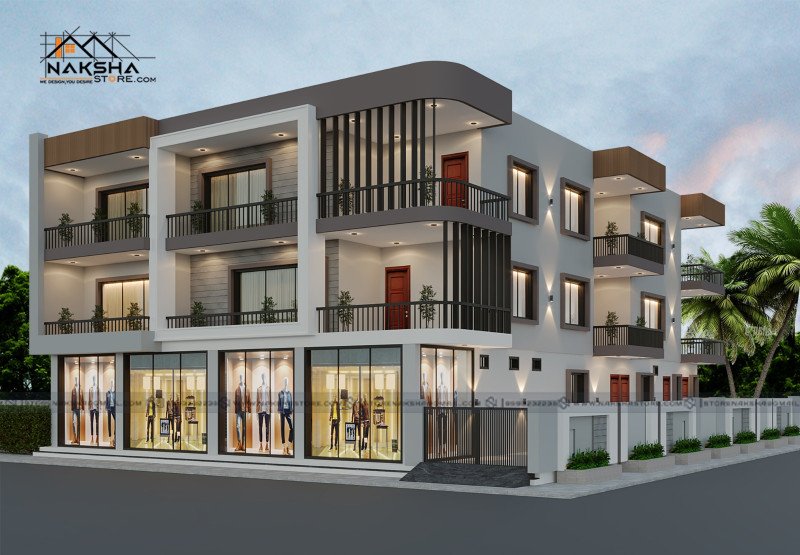 Modern 3D House Elevation Design | Luxury Front Elevation | Naksha Store